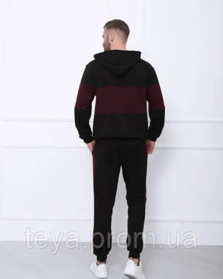 Спортивный костюм цвет черный/бордовый размер XXL FI_004547 | Зображення 2