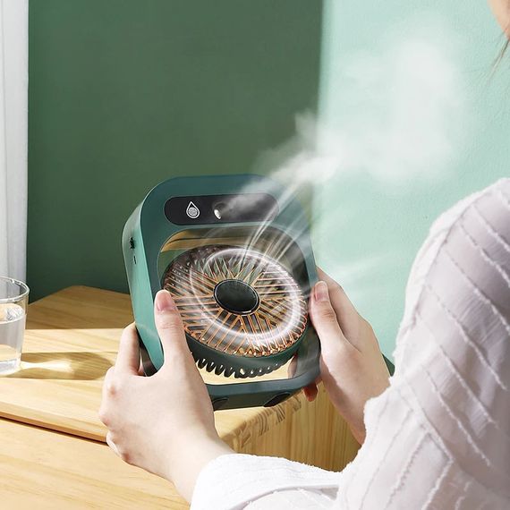 Настільний вентилятор Q8 з водяним охолодженням 1200 mAh Green | Зображення 3