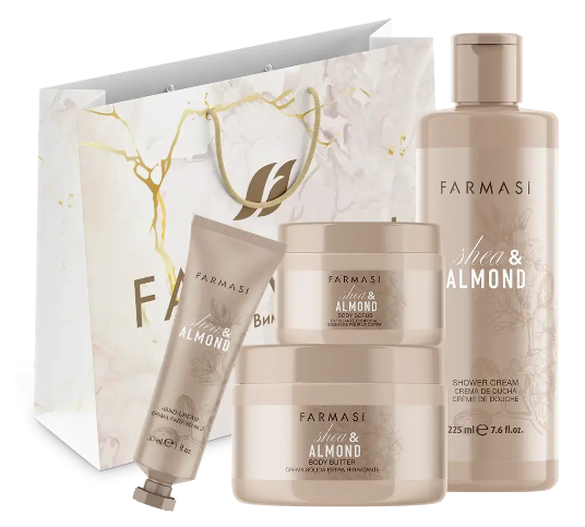 Набор для тела: масло + скраб + крем для душа + крем для рук + пакет Farmasi