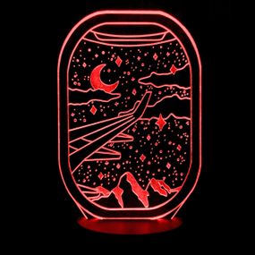 Акриловый светильник-ночник Ночной полет красный tty-n001075