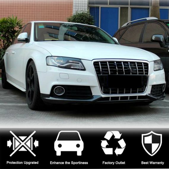 Накладка на передній бампер центральна (для Base 2007-2011, Карбон) для Ауди A4 B8 рр | Зображення 1