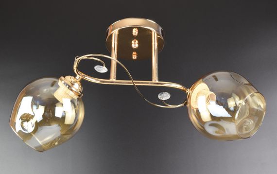 Люстра стельова на 2 лампочки 25852 Золото 23х48х18 см.