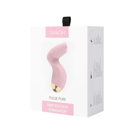 Вакуумний кліторальний стимулятор Svakom Pulse Pure Pale Pink, 5 режимів, 5 інтенсивностей у кожному Sex Aura | Зображення 4
