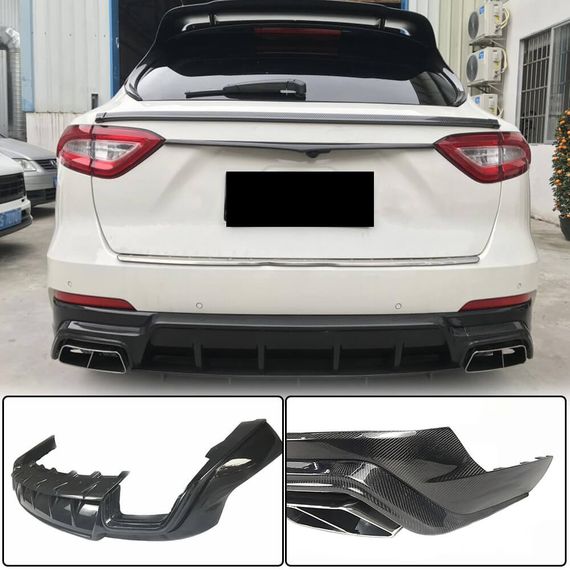 Дифузор заднього бампера V1 (для Base/S, Карбон) для Maserati Levante 2016- рр