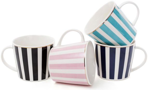 Кружка порцелянова "Ніжні смуги" 400мл | Зображення 1