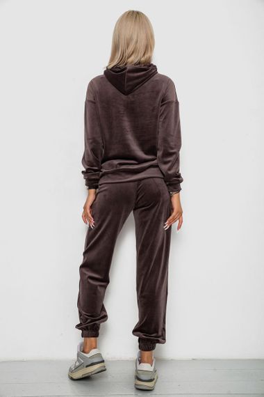 Спортивный костюм женский велюровый, цвет мокко, 241R1530-5 | Зображення 3