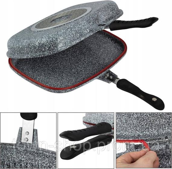 Сковорода-гриль Ofenbach Grill Pan двойная 32х24х7см с антипригарным покрытием NB-100516 | Зображення 1
