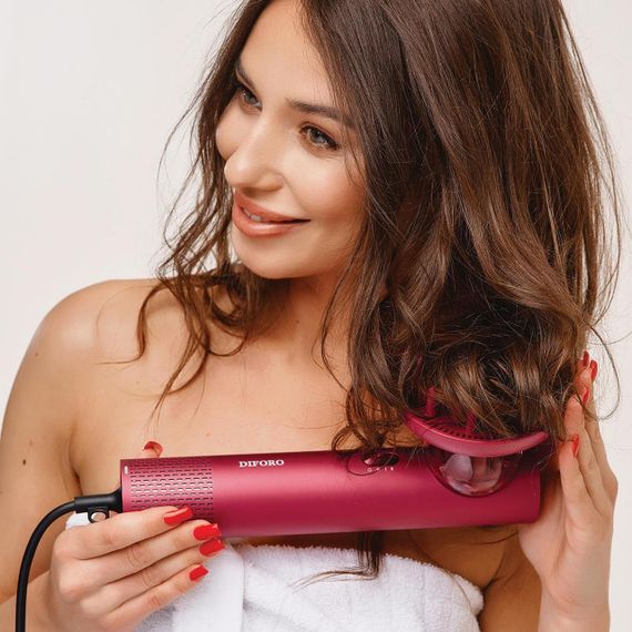 Професійний стайлер для волосся 5в1 Матовий Червоний XPRO у шкіряному кейсі (46404-_596) | Зображення 9