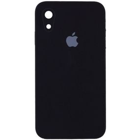 Чехол Silicone Case Square Full Camera Protective (AA) для Apple iPhone XR (6.1") Чорний / Black Зелений/Spearmint