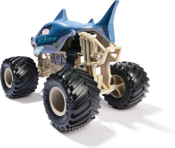Оригінал Monster Jam Megalodon Монстр-трак 1:24 Акула Мегалодон Металевий кузов | Зображення 5