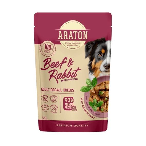 Вологий корм для собак з кроликом та яловичиною Araton Dog Beef And Rabbit, 500 гр