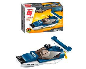 Конструктор Qman 1801-1-8 полиция, транспорт, 45-49 деталей Катер