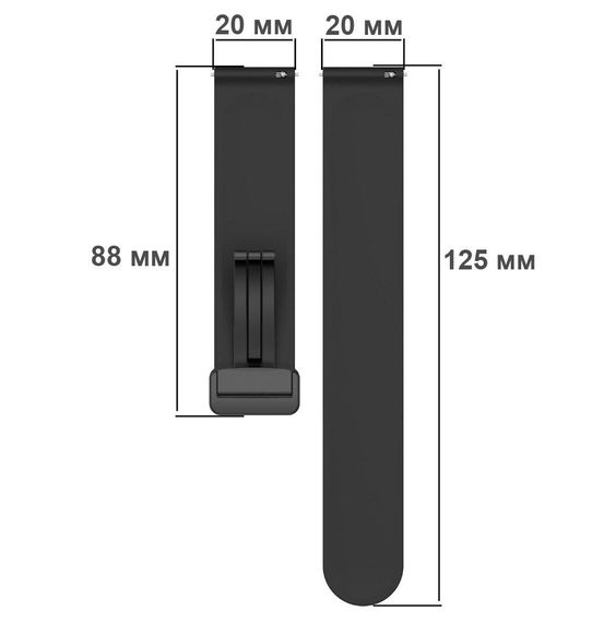 Ремешок Primolux Magnetic Silicone для часов Samsung Gear S2 Classic SM-R732 / SM-R735 - Black | Зображення 5