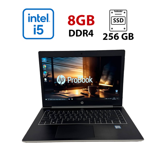 Ультрабук Б-класс HP ProBook 440 G5 / 14" (1920x1080) IPS / Intel Core i5-8250U (4 (8) ядра по 1.6 - 3.4 GHz) / 8 GB DDR4 / 256 GB SSD / Intel HD Graphics 620 / WebCam / HDMI б/у