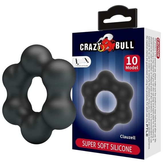 Ерекційне кільце Crazy Bull Super Soft Silicone Clauzell, чорне