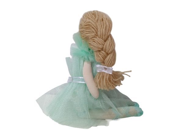 Игровая мягкая кукла подарок, русая 32см мятный | Зображення 3