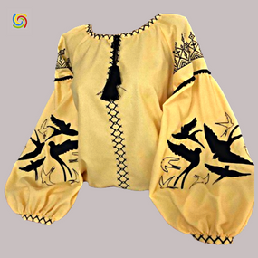 Рубашка Украинская вышиванка  31967 цвет жёлтый размер S/M