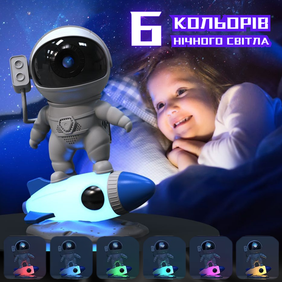 Проектор Зоряного Неба та Галактики Космонавт з LED Підсвічуванням та Bluetooth Лазерний Світлодіодний Нічник 8 Режимів на Пульті | Зображення 3