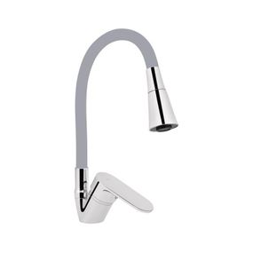 Смеситель для кухни Lidz Tani 008F3 с гибким изливом (k40) LDTAN008F3GCR39507 Chrome/Grey