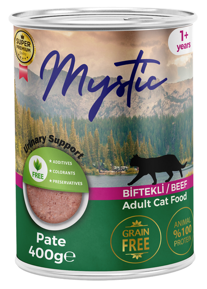 Вологий корм Mystic паштет для дорослих котів з ЯЛОВИЧИНОЮ 400г конс.