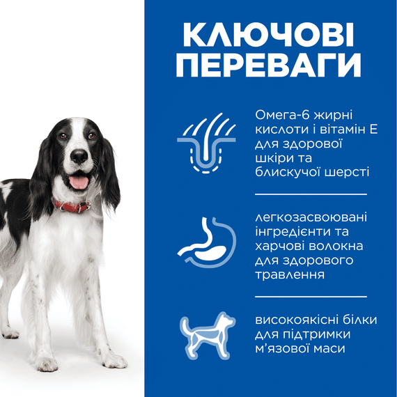 Hill’s SP Adult Medium Breed Сухий корм для дорослих собак середніх порід, з ягням і рисом, BONUS Bag 12+2 кг | Зображення 1
