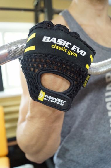 Рукавички для фітнесу Power System PS-2100 Basic EVO Black/Yellow Line L | Зображення 7