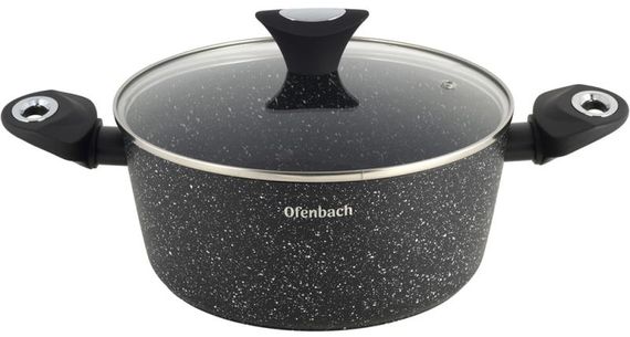 Набір кухонного посуду Ofenbach "Black Marble" 12 предметів, індукція з антипригарним покриттям | Зображення 3