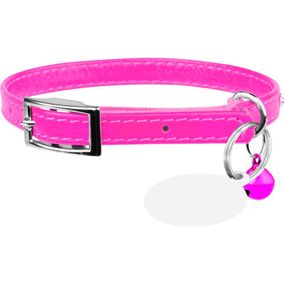 Ошейник для животных WAUDOG GLAMOUR с резинкой и стразами для кошек (розовый) (32547)