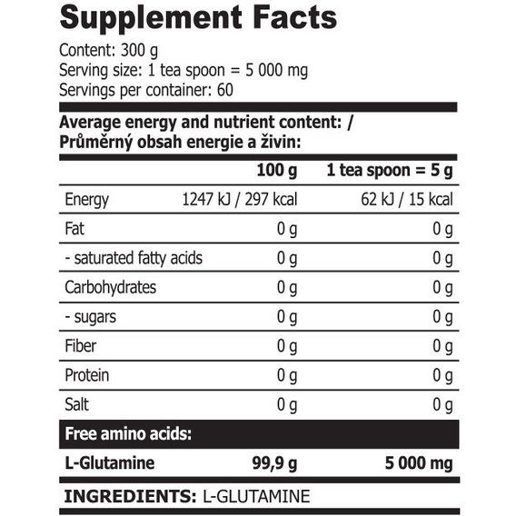 Глютамин для спорта Extrifit Gluta Pure 300 g /60 servings/ Pure | Зображення 1