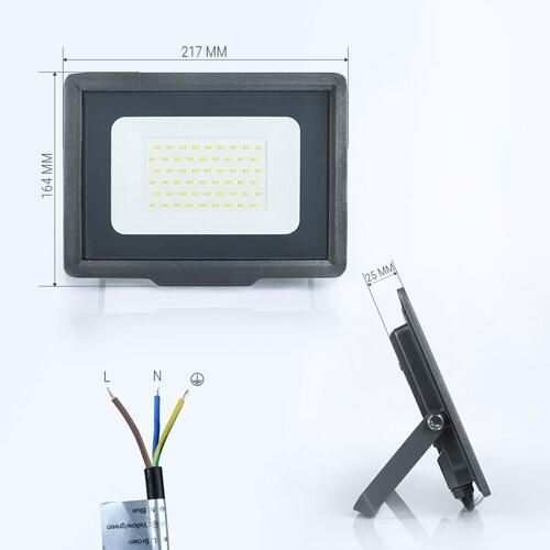 Світлодіодний прожектор BIOM 50W S5-SMD-50-Slim 220V IP65 холодний білий | Зображення 1