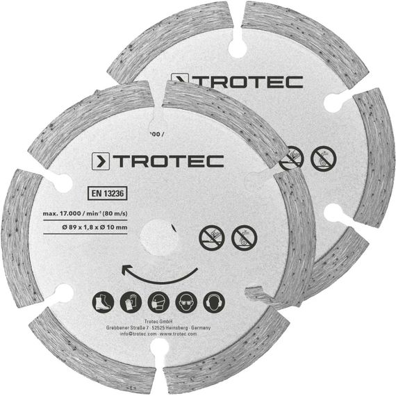 Диск відрізний алмазний Trotec 2 Diamond 89х10х1,8 (2 шт) (6215001302)