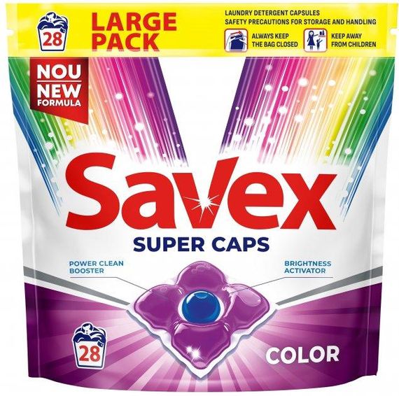 Капсули для прання Savex Super Caps Color 28 шт (3800024046889) | Зображення 1