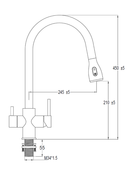 Кухонний змішувач Fabiano FKM 3122 Inox 8231.403.1151 | Зображення 5