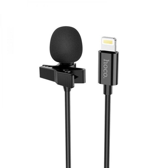 Мікрофон конденсаторний петличний HOCO L14 Lavalier Apple Lightning для смартфона чорний
