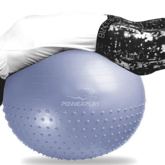 М'яч для фітнесу (фітбол) напівмасажний PowerPlay 4003 Ø75 cm Gymball Sky Blue + помпа (PP_4003_75_Sky_Blue) | Зображення 4