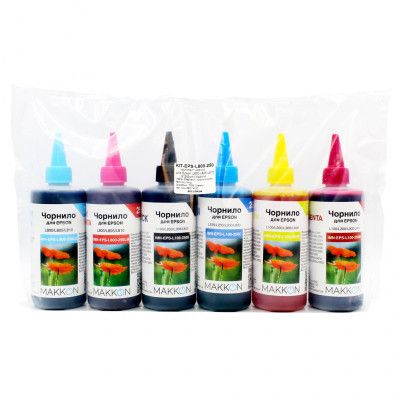 Чернила Makkon для Epson L800/L805/L810, 6*250мл (KIT-EPS-L800-250) | Зображення 1