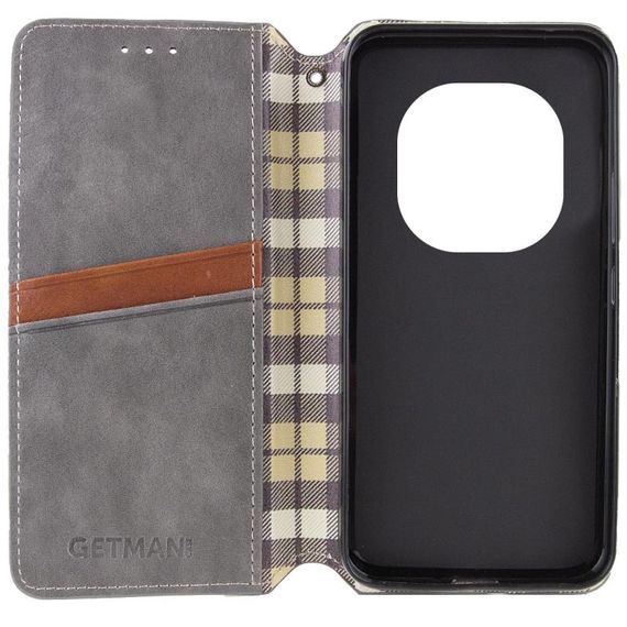 Шкіряний чохол-книжка GETMAN Cubic (PU) для Xiaomi Redmi Note 14 Pro 4G Сірий | Зображення 5