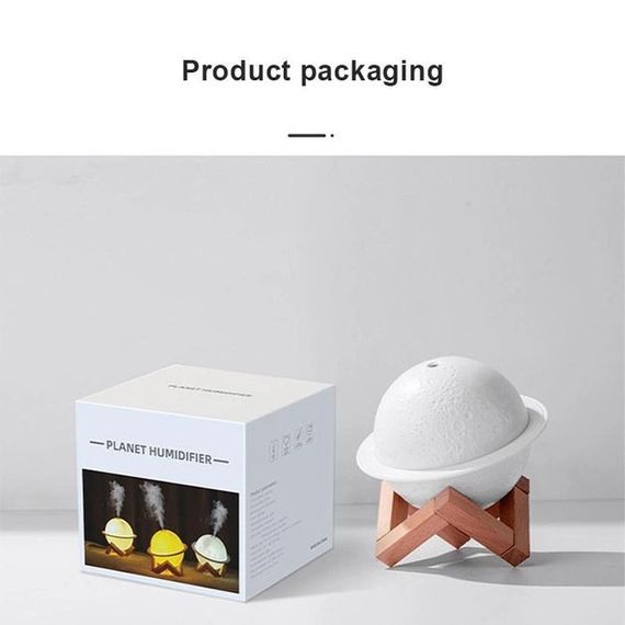 Увлажнитель очиститель воздуха ночник 3 в 1 Сатурн компактный с LED подсветкой 3 режима мини арома лампа | Зображення 5