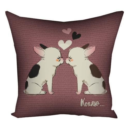 Подушка габардинова з принтом Кохаю... 40x40 (4P_DOG015)