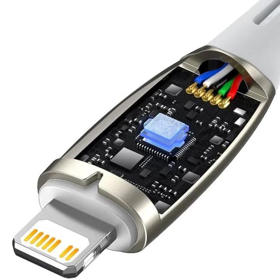 Дата кабель Baseus Glimmer Series Fast Charging Data Cable Type-C to Lightning 20W 1m (CADH000001) White | Зображення 3