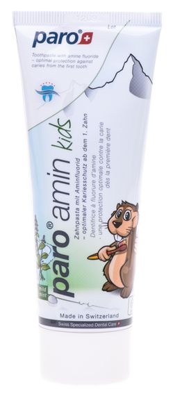 Дитяча зубна паста на основі амінофториду 500 ppm paro® AMIN KIDS, 75 мл
