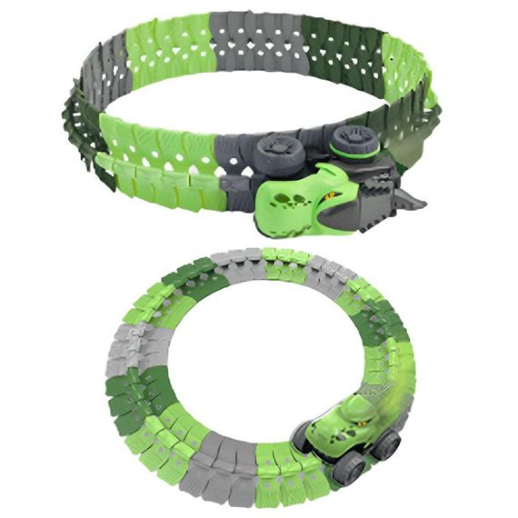 Інтерактивний трек з інерційною машинкою SHT 5510-8 Dino Trak (46pcs/1CAR) Green