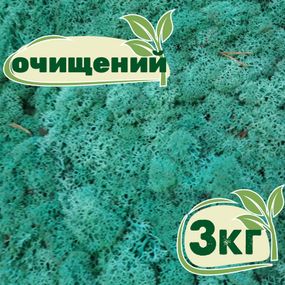Очищений стабілізований мох ягель Смарагдовий 3 кг