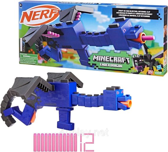 Бластер Nerf Minecraft Ender Dragon Нерф Майнкрафт Дракон енду (Ендер-дракон) Оригінал