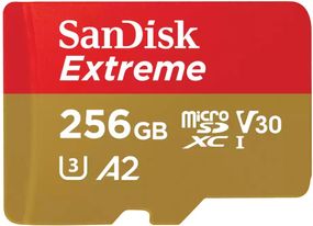 Карта пам'яті SanDisk microSD 256GB C10 UHS-I U3 R170/W80MB/s Extreme V30 (SDSQXAV-256G-GN6MN)