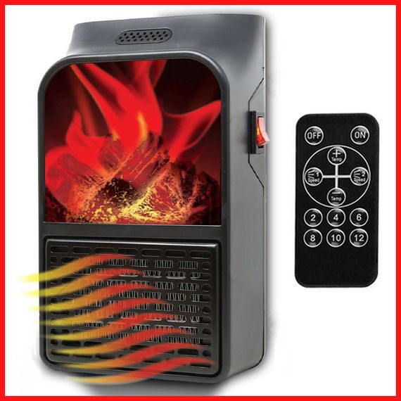 Обогреватель электрический Flame Heater 1000W с пультом | Зображення 1