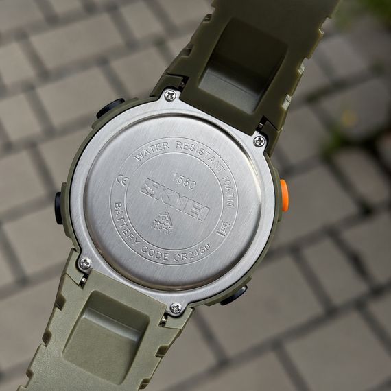Чоловічий годинник Skmei 1560 Green-Orange | Зображення 6