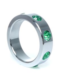 Эрекционное кольцо Pierscien-Metal Cock Ring with Green Diamonds Large sexstyle
