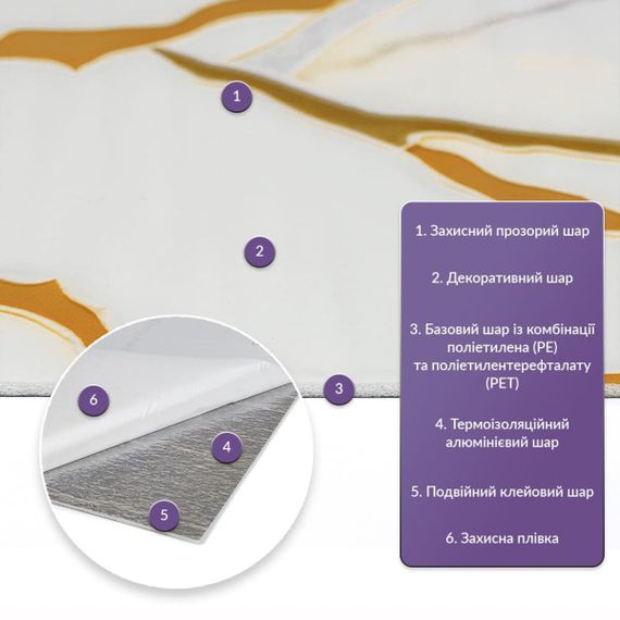 Самоклеюча стінова PET плитка у рулоні 600х3000х2мм SW-00002637 | Зображення 1