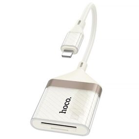 Переходник Hoco UA40 Crystal 2in1 Lightning to SD/TF (0.15m) Apricot